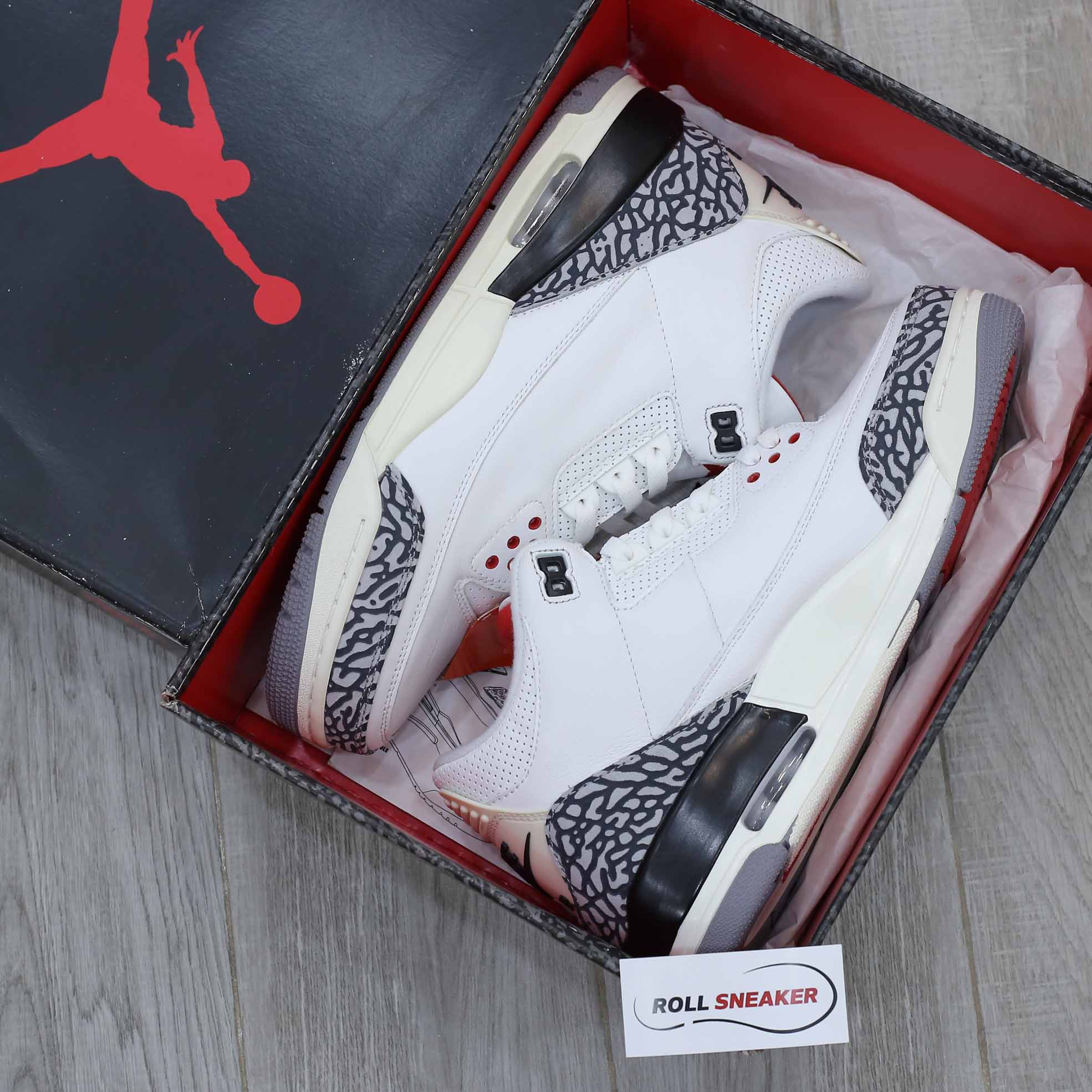 Giày Nike Air Jordan 3 Retro White Cement Reimagined Like Auth