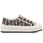 Giày WALK'N'DIOR PLATFORM Low-Top SNEAKER Deep Blue Dior Oblique Embroidered Cotton