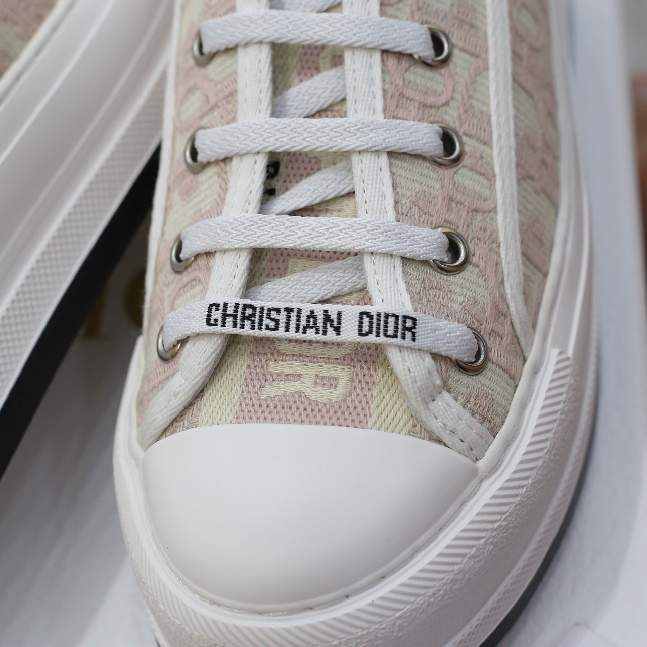 WALK’N’DIOR PLATFORM SNEAKER Nude Dior Oblique Embroidered Cotton