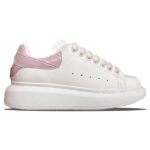 Giày Alexander Mcqueen Trắng Gót Hồng Vân Cá Sấu Like Auth