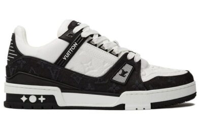 Giày Louis Vuitton LV Trainer Monogram Denim Black Like Auth