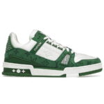 Giày Louis Vuitton LV Trainer Green Monogram Denim Like Auth