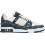 Giày Louis Vuitton LV Trainer Monogram Denim White Blue Like Auth