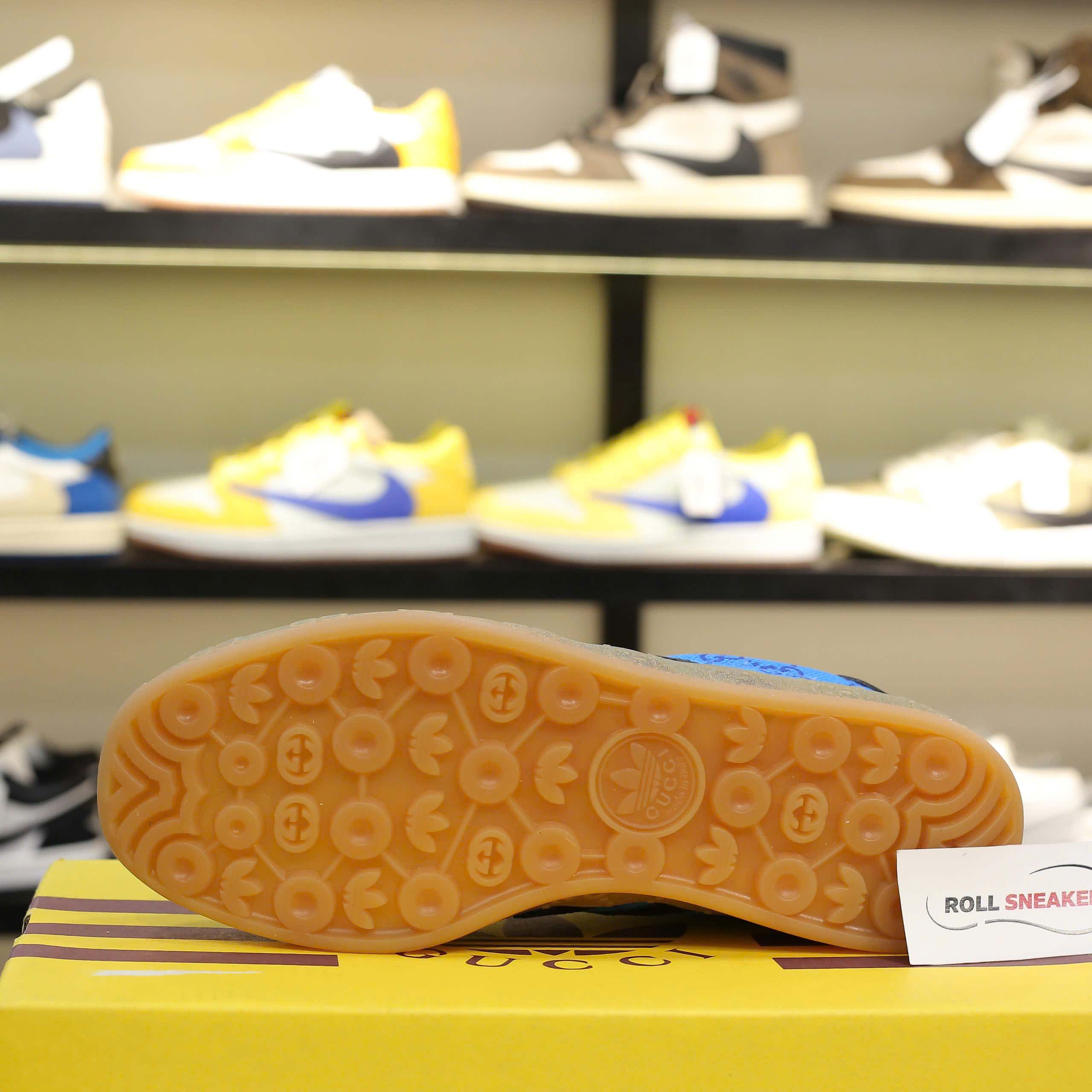 Adidas x Gucci Gazelle Blue GG Monogram Like Auth