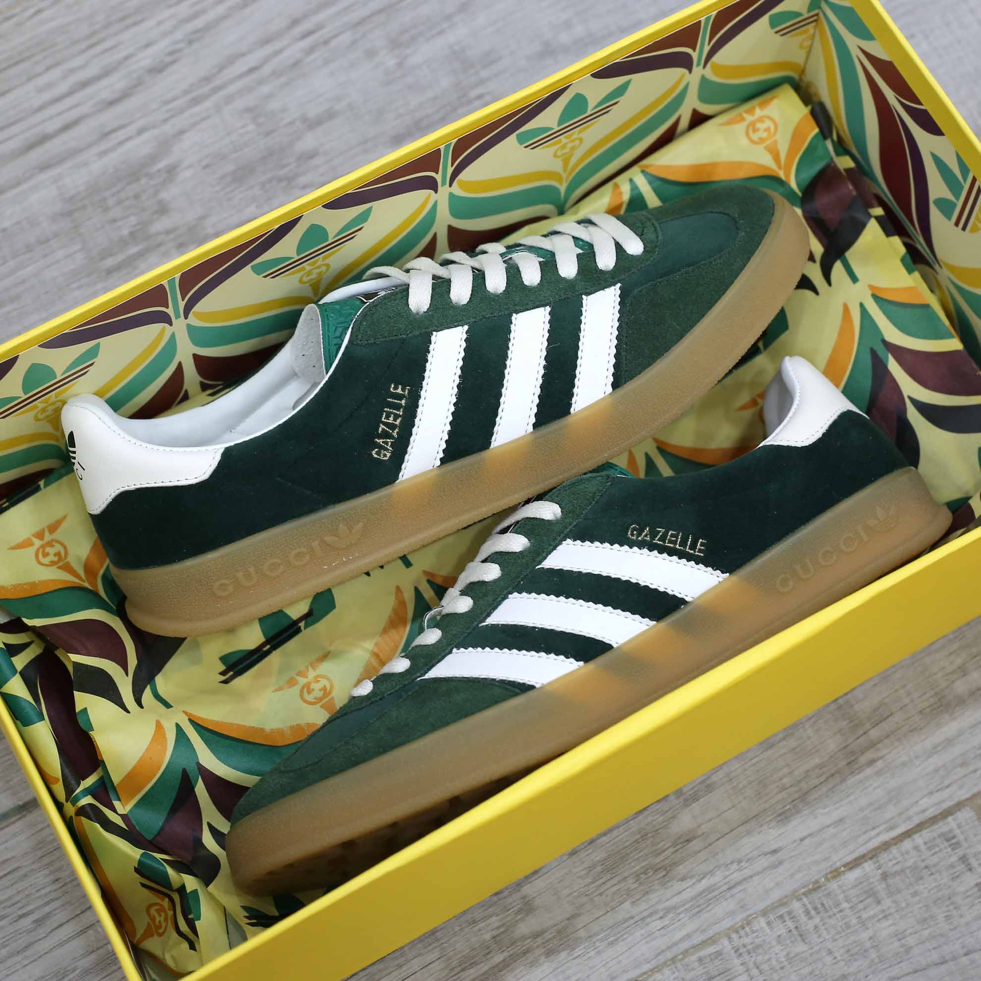 Adidas x Gucci Gazelle ‘Green White’ Like Auth