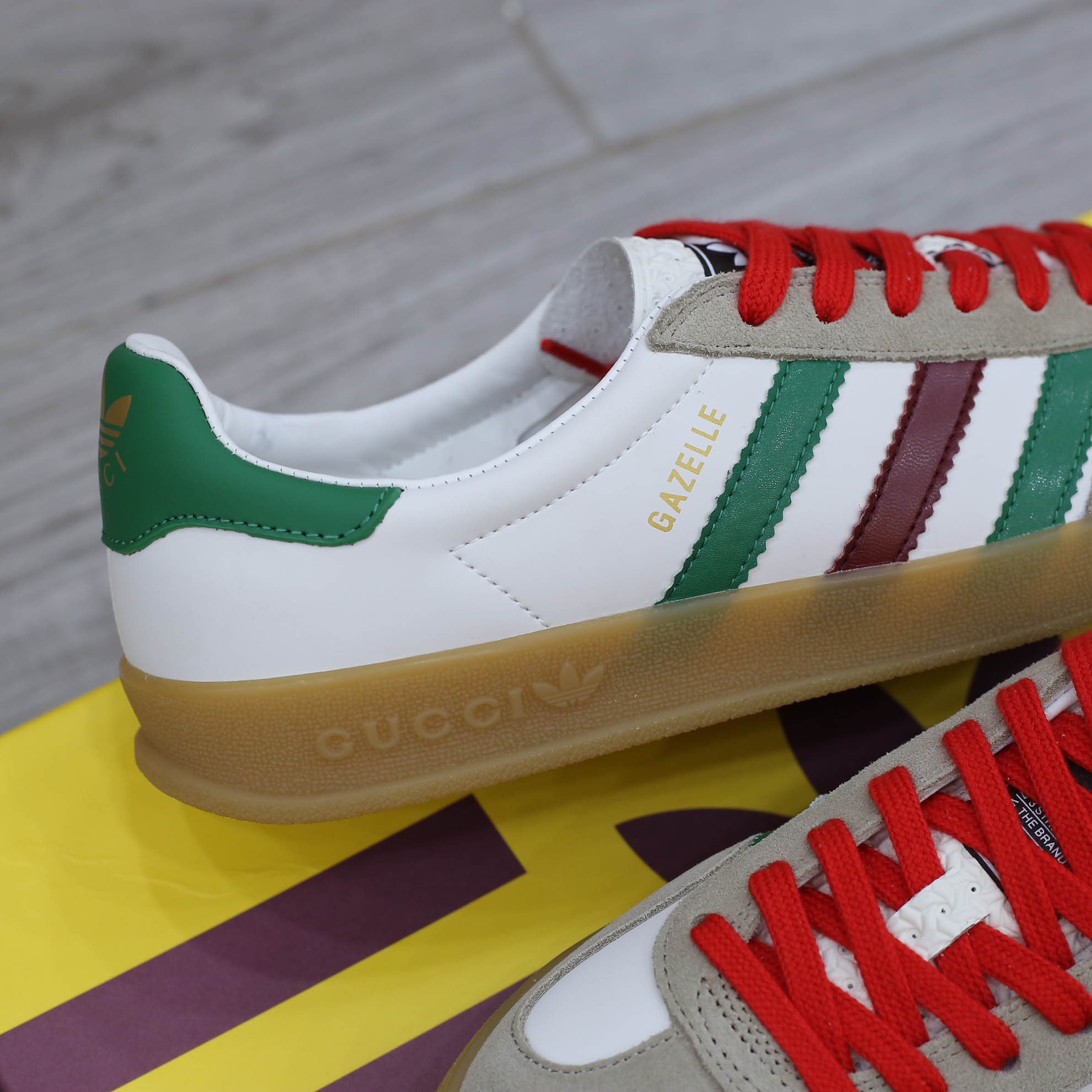 Adidas x Gucci Gazelle White Green Red Men’s Like Auth