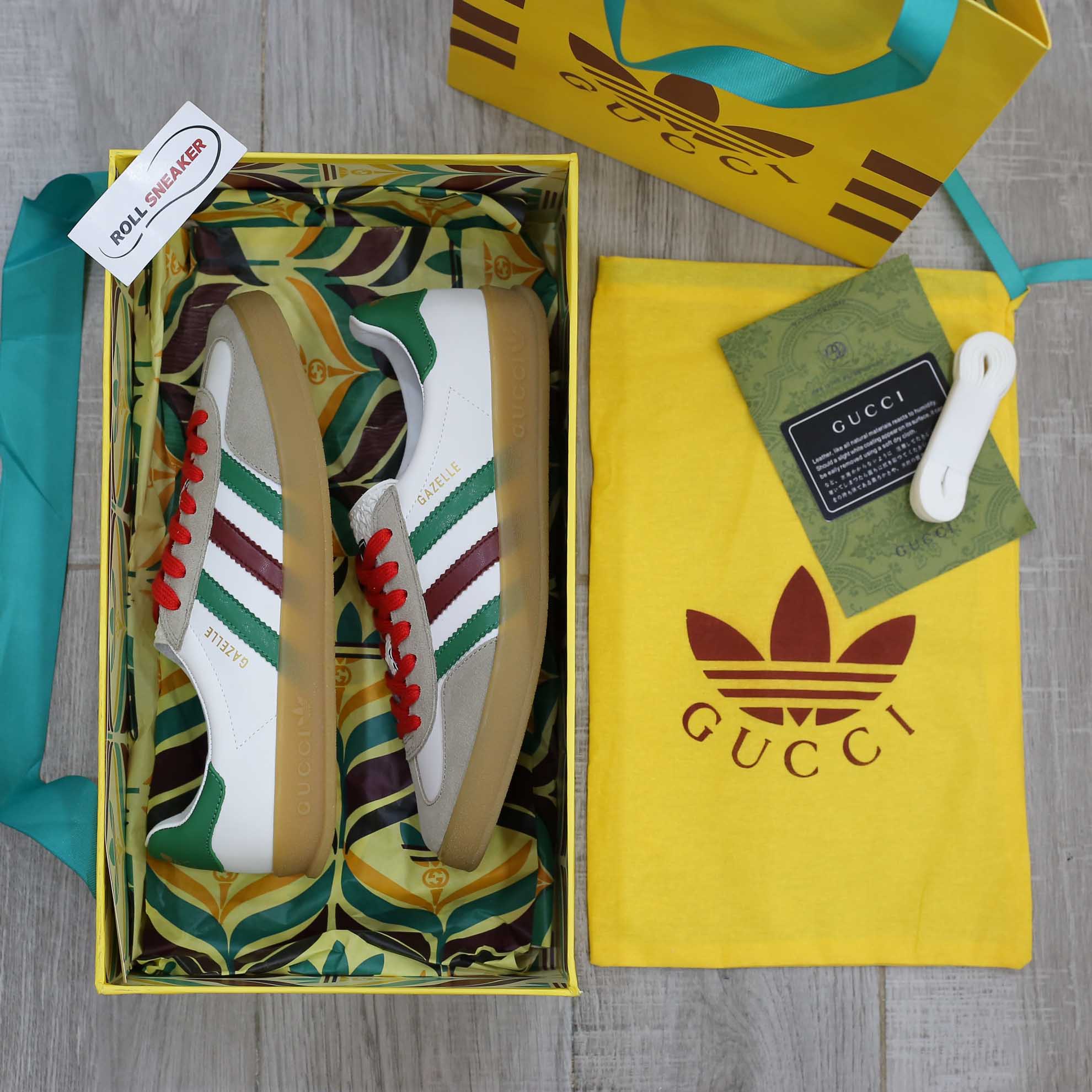 Adidas x Gucci Gazelle White Green Red Men’s Like Auth