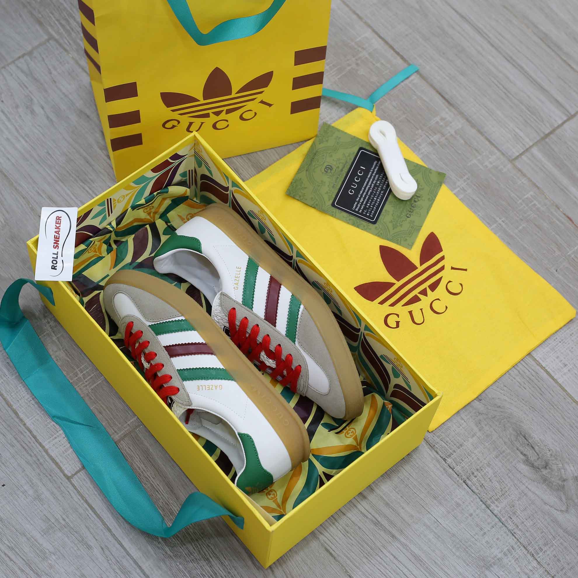 Adidas x Gucci Gazelle White Green Red Men’s Like Auth