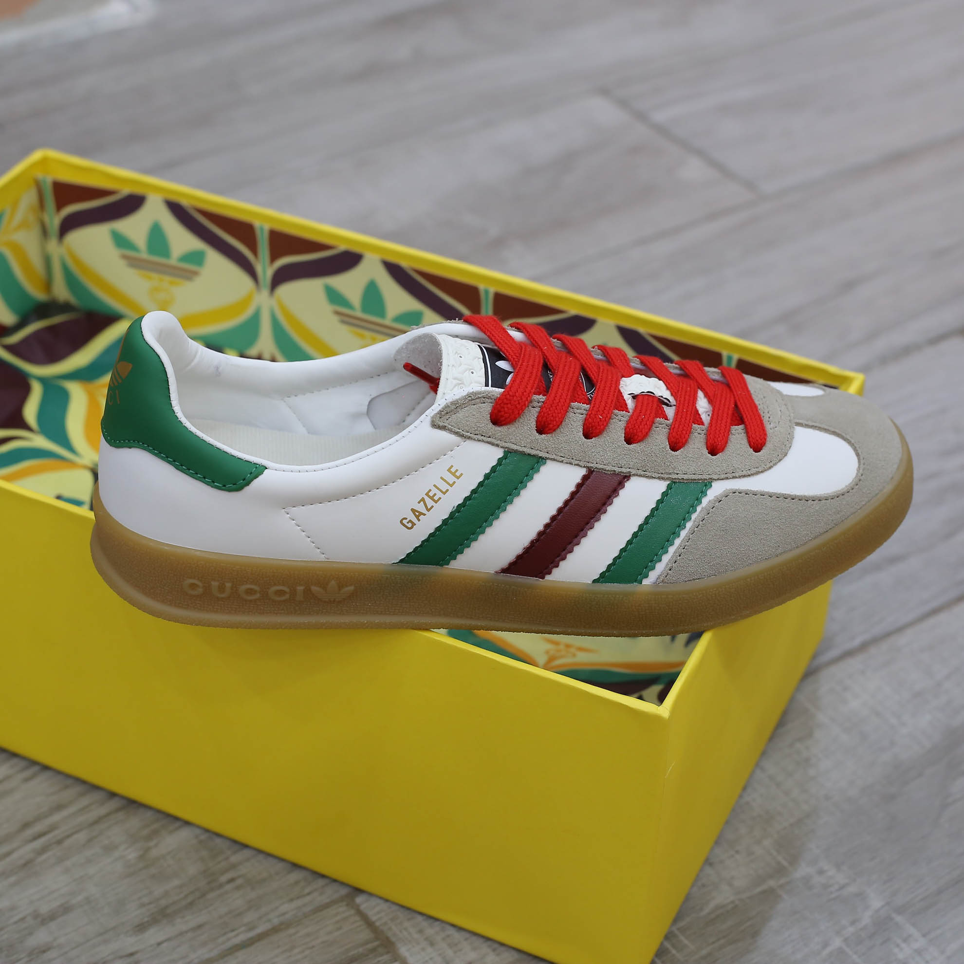 Adidas x Gucci Gazelle White Green Red Men’s Like Auth