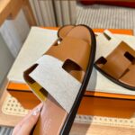 Dép Hermes Nam Canvas Bicolor Nâu Best Quality