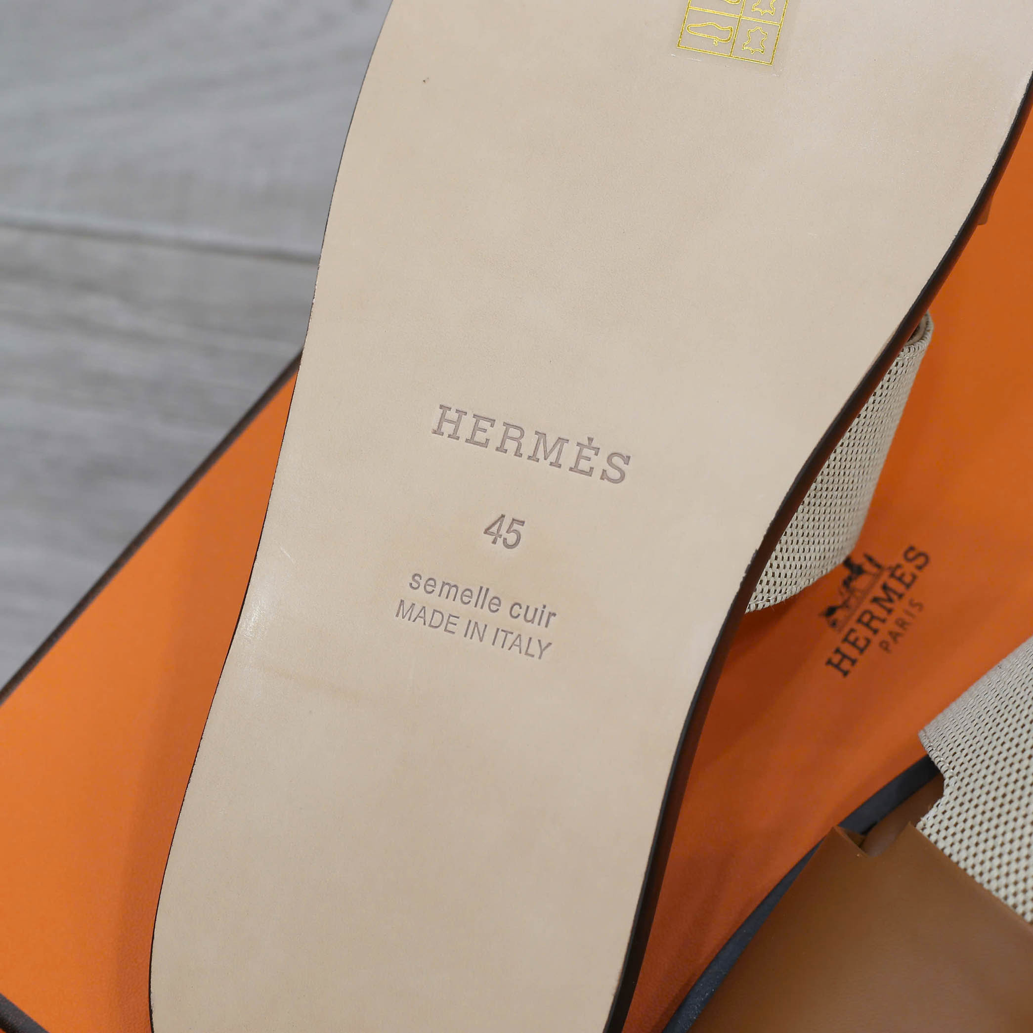 Dép Hermes Nam Canvas Bicolor Nâu Best Quality