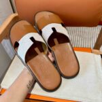 Dép Hermes Nam Canvas Bicolor Nâu Best Quality