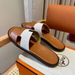 Dép Hermes Nam Canvas Bicolor Nâu Best Quality