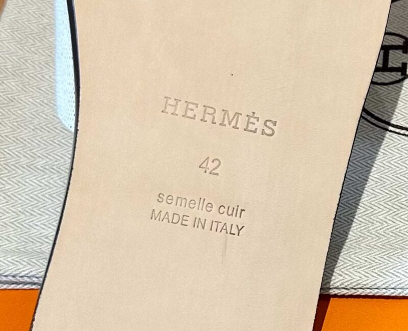 Dép Hermes Nam Canvas Bicolor Nâu Best Quality