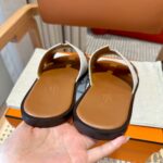 Dép Hermes Nam Canvas Bicolor Nâu Best Quality