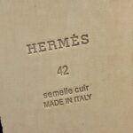 Dép Hermes Nam da Epsom (Sần) Xám Lót Nâu Best Quality