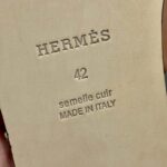 Dép Hermes Nam da Epsom (Sần) Xám Lót Nâu Best Quality