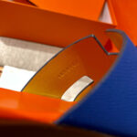 Dép Hermes Nam da Epsom (Sần) Xanh Lót Cam Best Quality