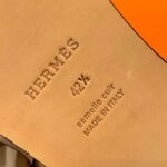 Dép Hermes Nam Da Trơn Bicolor Xám Đen Best Quality