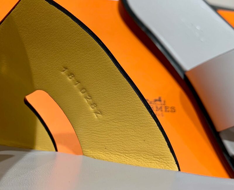 Dép Hermes Nam Da Trơn Bicolor Xám Đen Best Quality