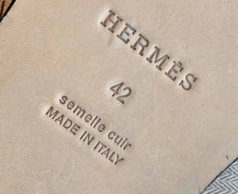 Dép Hermes Nam Da Trơn Đen lót Đỏ Cam Best Quality