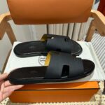 Dép Hermes Nam Full Đen Da Epsom (Sần) Best Quality