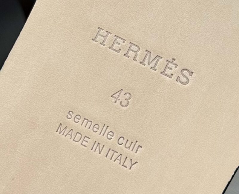 Dép Hermes Nam Full Đen Da Epsom (Sần) Best Quality