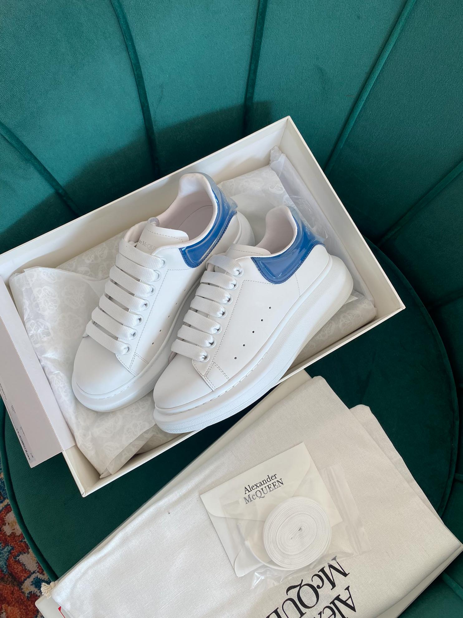 Giày Alexander Mcqueen Gót Blue Trong Like Auth