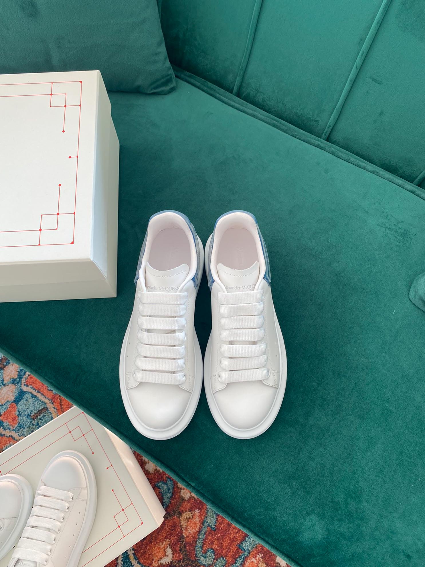 Giày Alexander Mcqueen Gót Blue Trong Like Auth