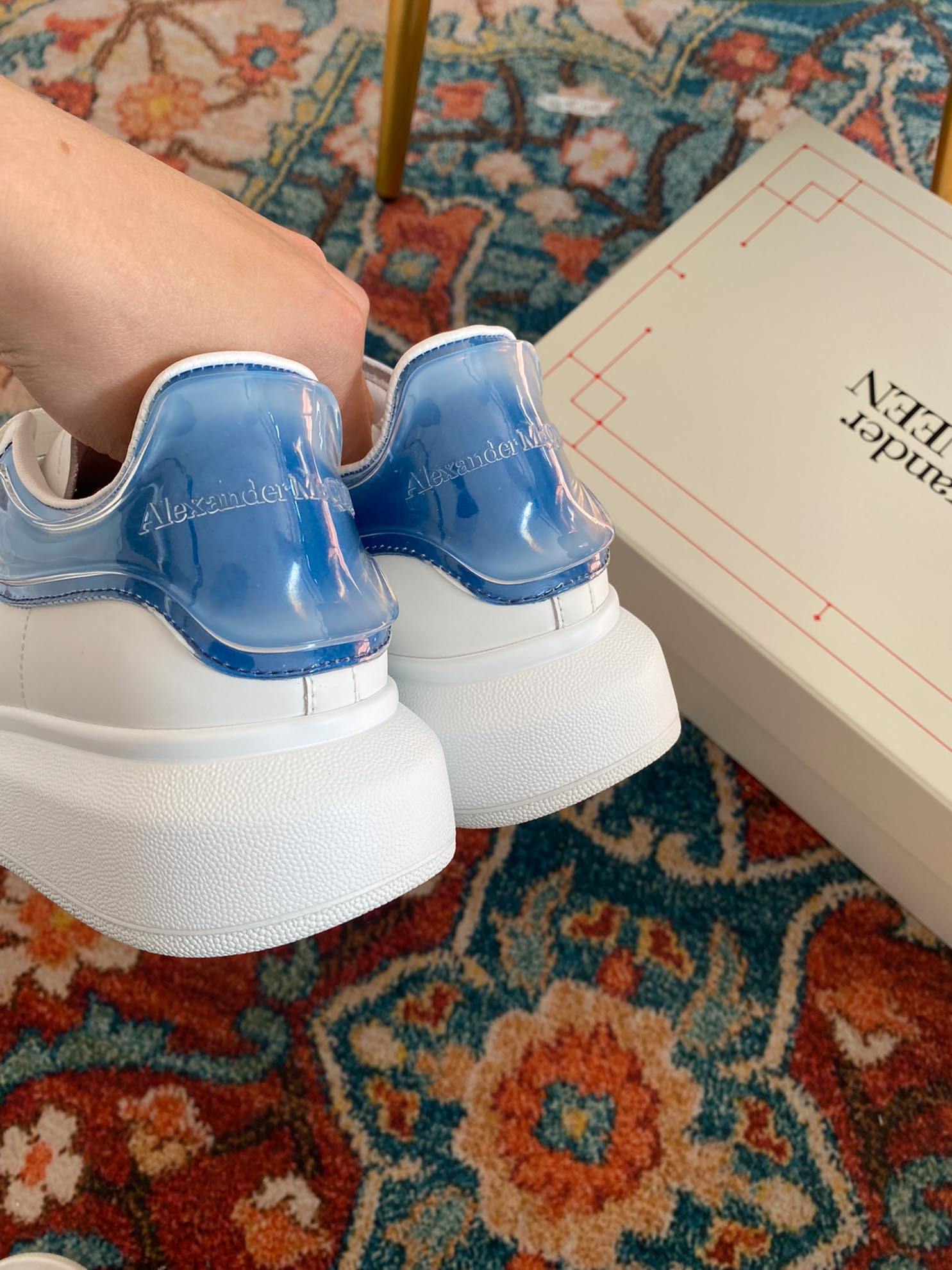 Giày Alexander Mcqueen Gót Blue Trong Like Auth