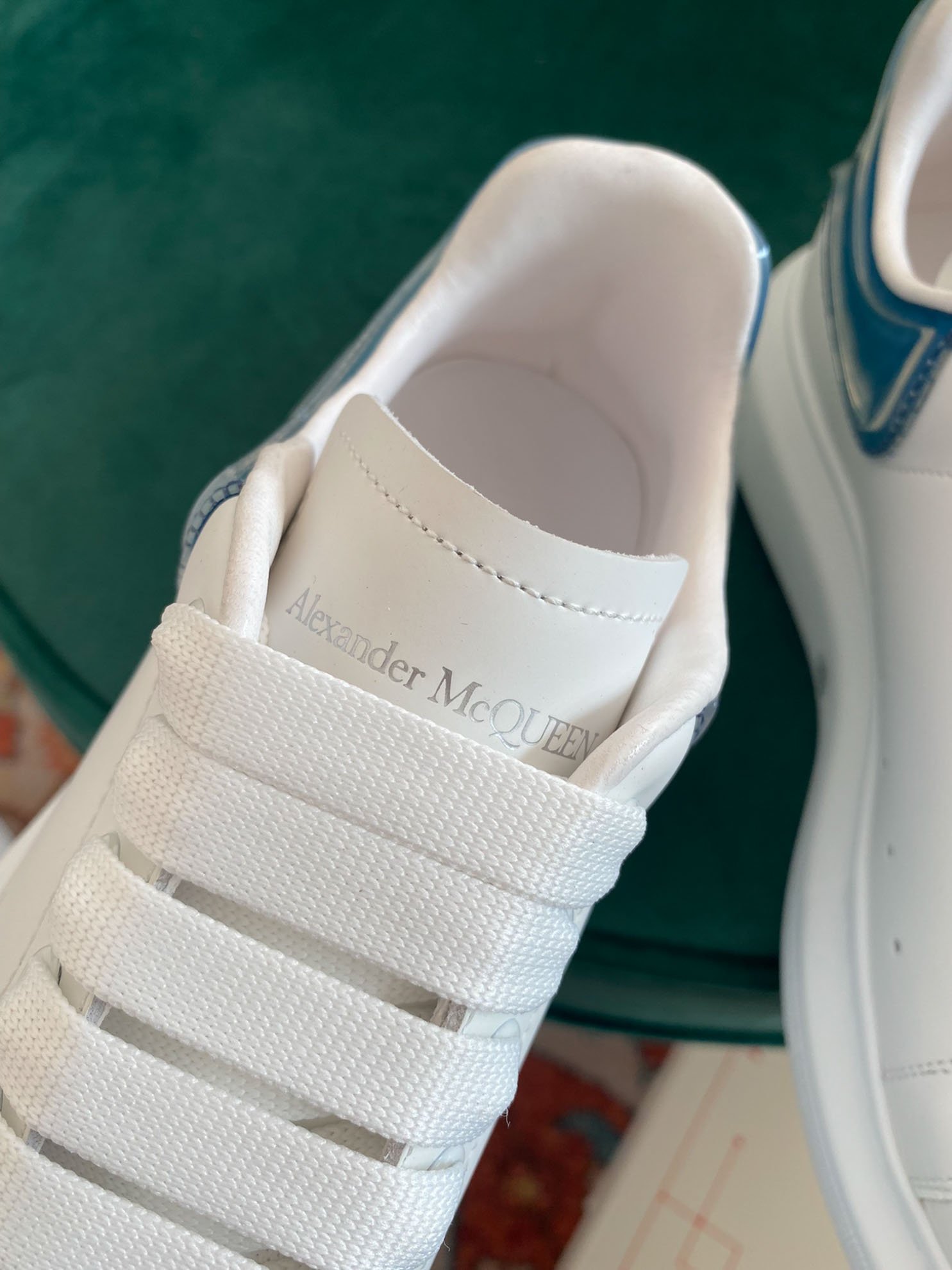 Giày Alexander Mcqueen Gót Blue Trong Like Auth