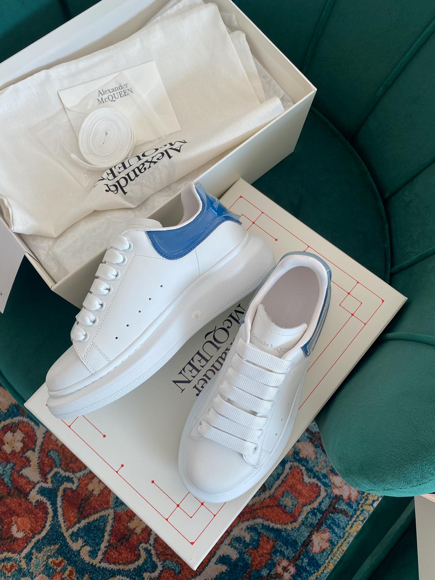 Giày Alexander Mcqueen Gót Blue Trong Like Auth