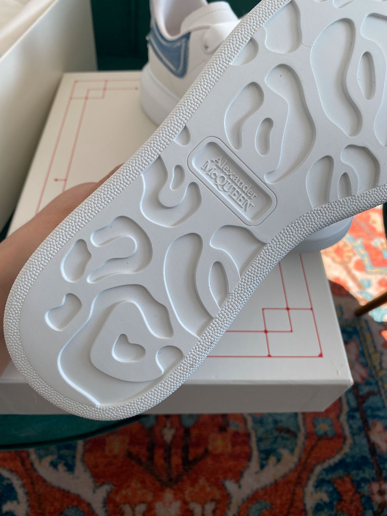 Giày Alexander Mcqueen Gót Blue Trong Like Auth