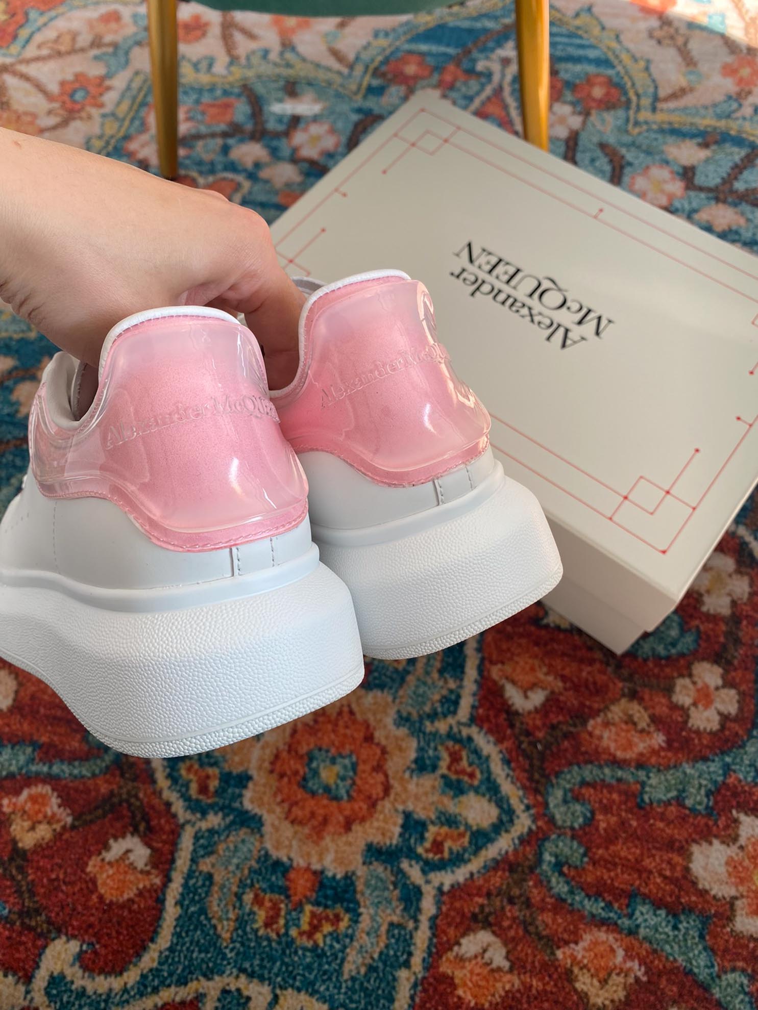 Giày Alexander Mcqueen Gót Hồng Trong