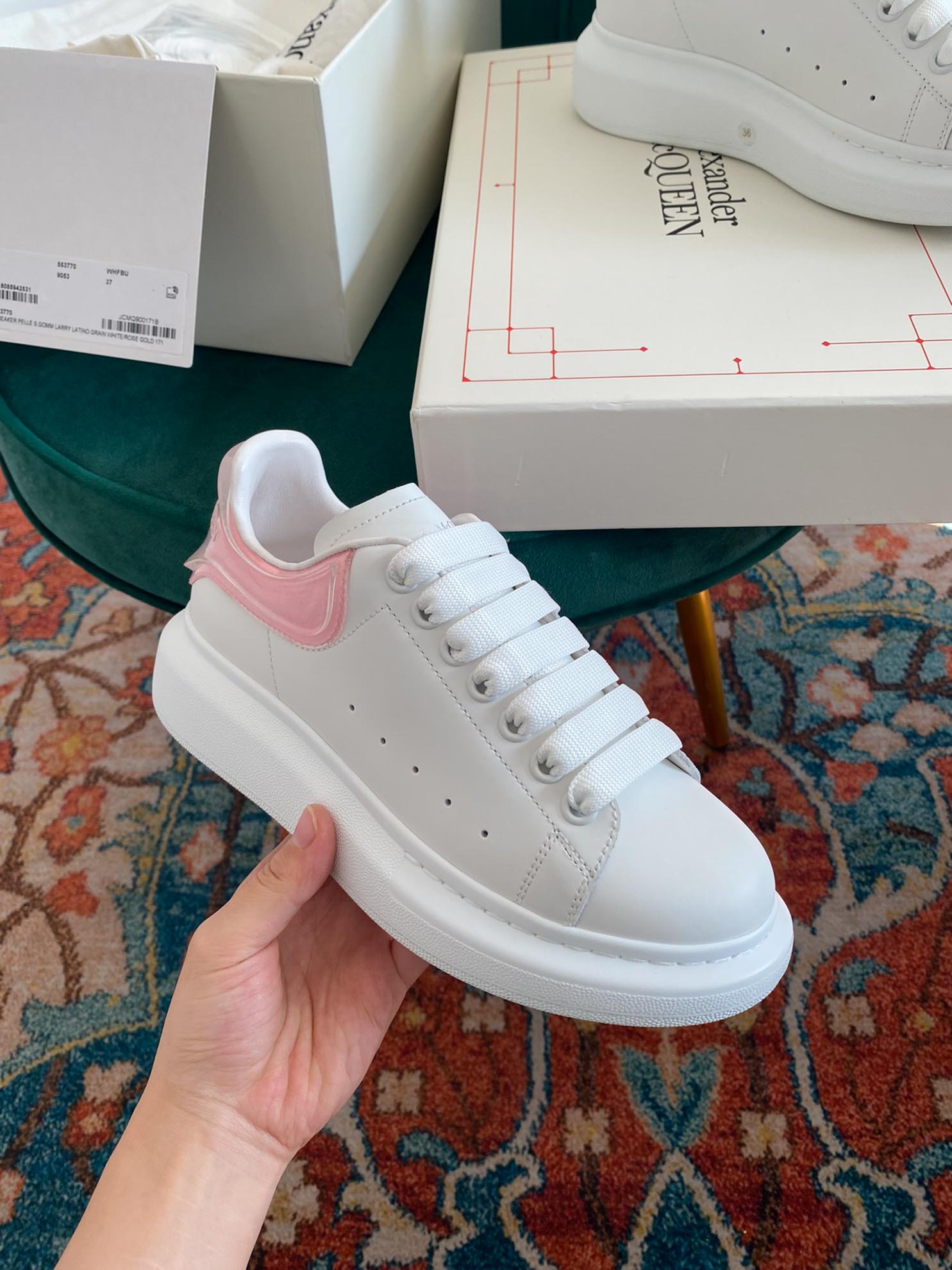 Giày Alexander Mcqueen Gót Hồng Trong