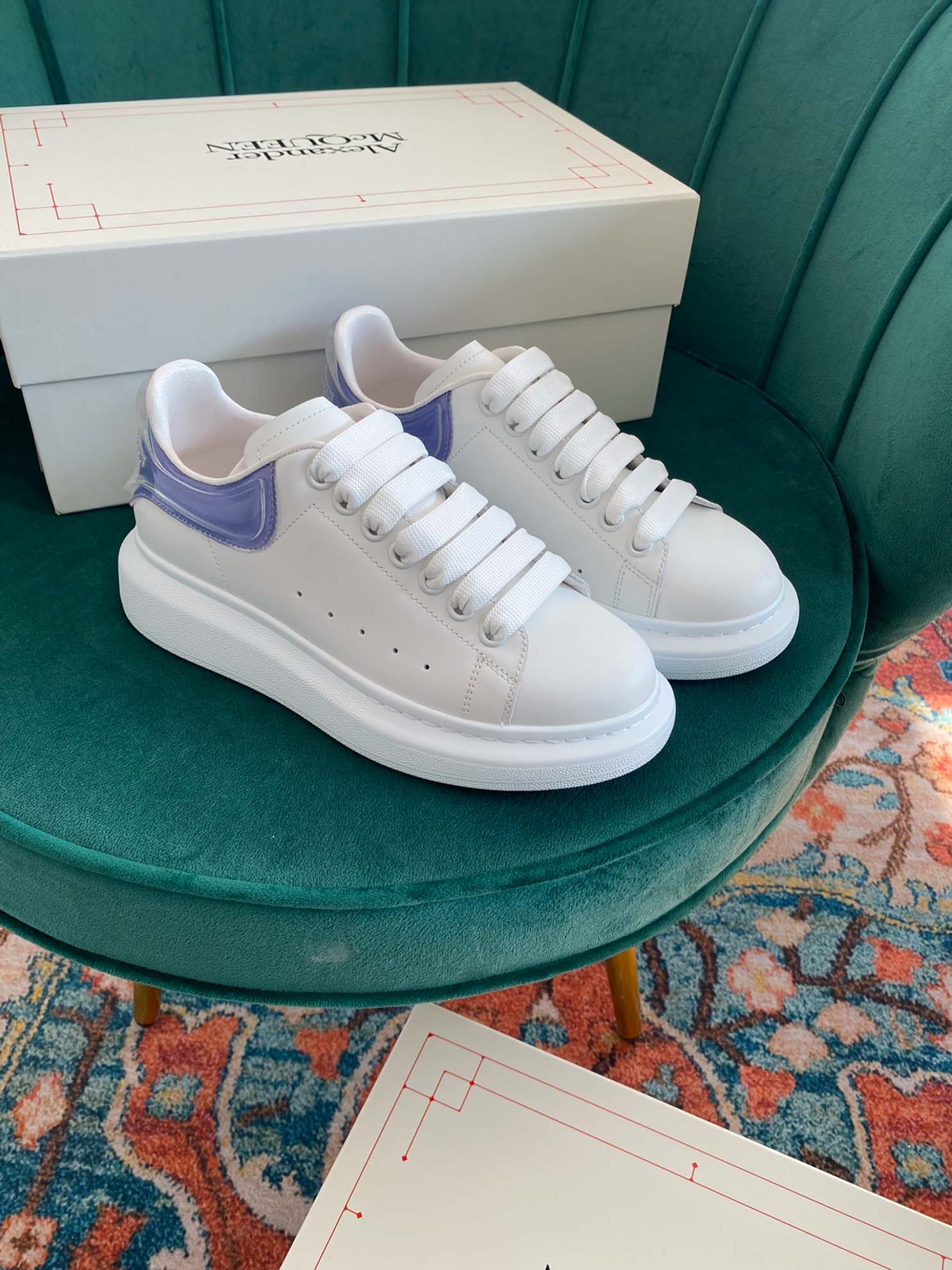 Giày Alexander Mcqueen Gót Tím Trong Like Auth