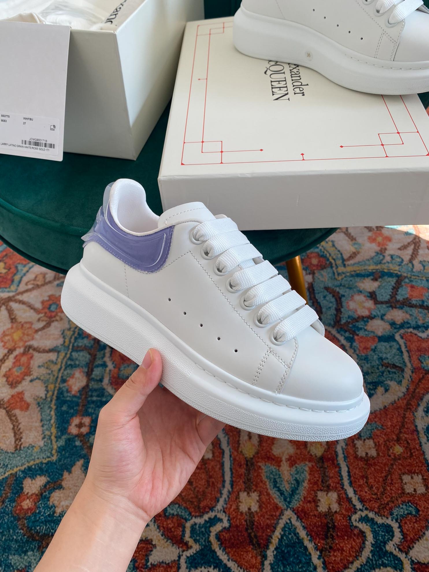 Giày Alexander Mcqueen Gót Tím Trong Like Auth