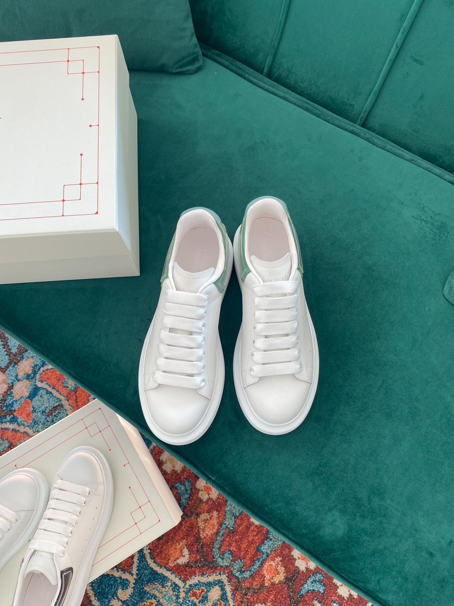 Giày Alexander Mcqueen Gót Xanh Lá Trong