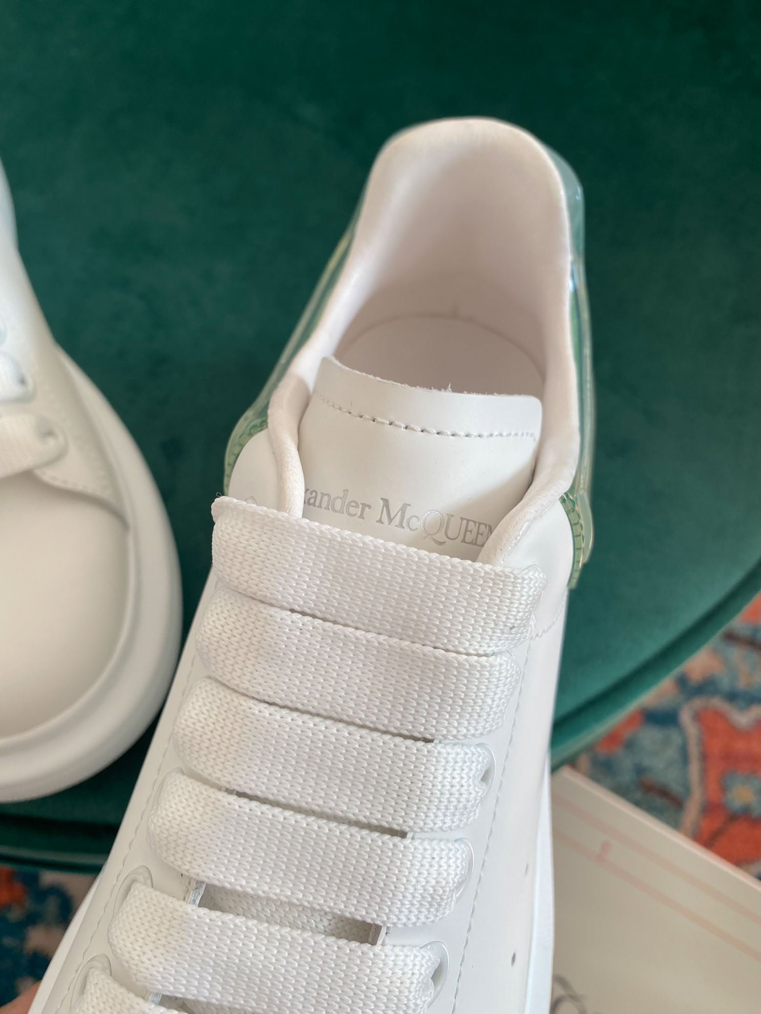 Giày Alexander Mcqueen Gót Xanh Lá Trong