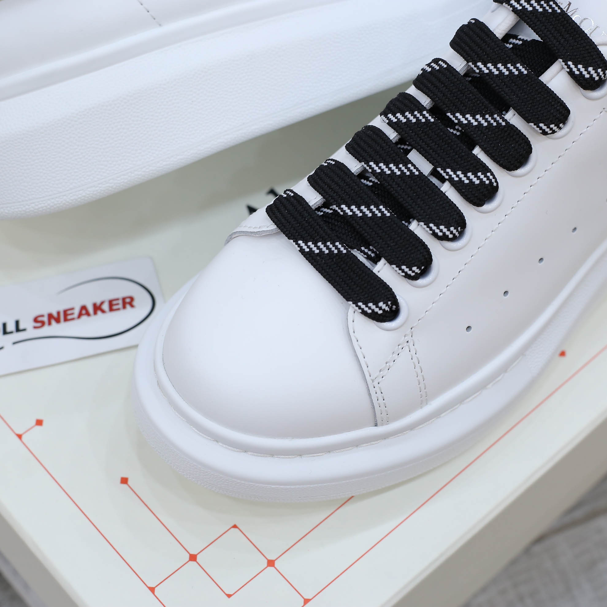 Giày Alexander Mcqueen Trắng Gót Chữ Trắng Nổi Like Auth