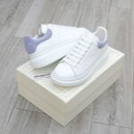 Giày Alexander Mcqueen Trắng Gót Da Blue Baby