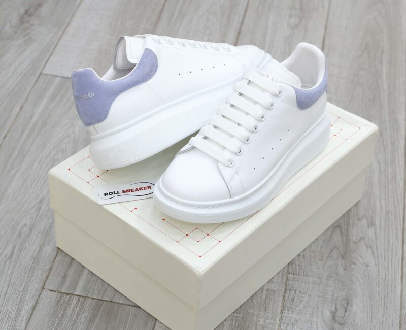 Giày Alexander Mcqueen Trắng Gót Da Blue Baby