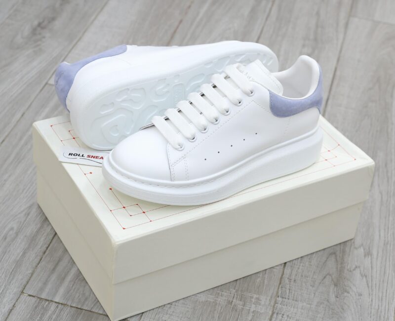 Giày Alexander Mcqueen Trắng Gót Da Blue Baby