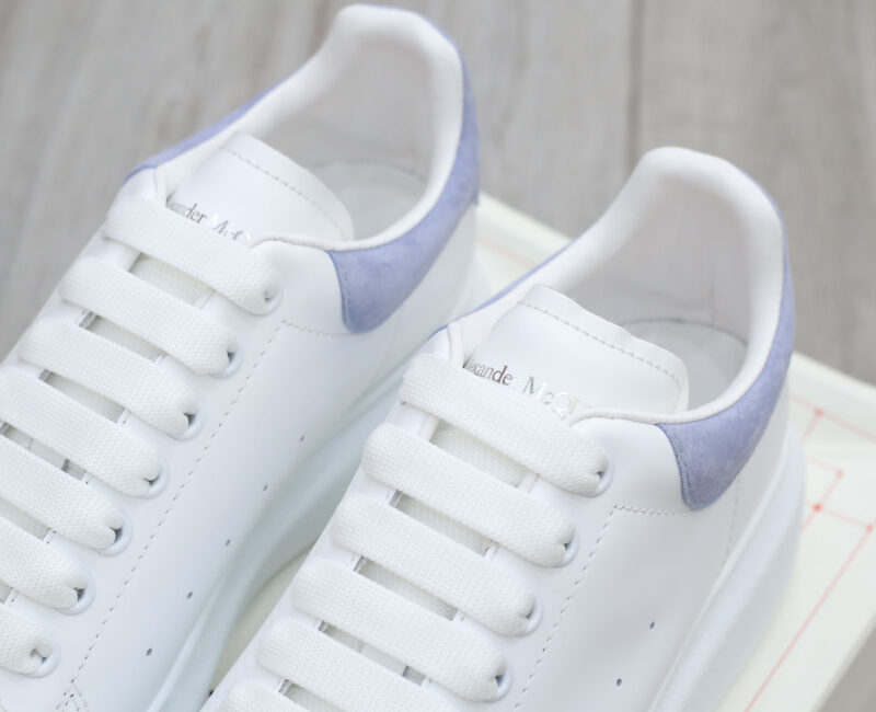 Giày Alexander Mcqueen Trắng Gót Da Blue Baby
