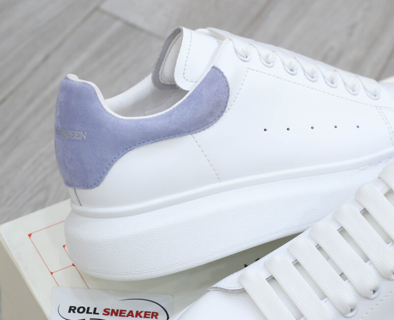 Giày Alexander Mcqueen Trắng Gót Da Blue Baby