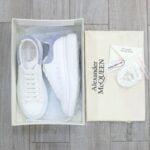 Giày Alexander Mcqueen Trắng Gót Da Blue Baby