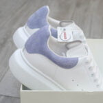 Giày Alexander Mcqueen Trắng Gót Da Blue Baby