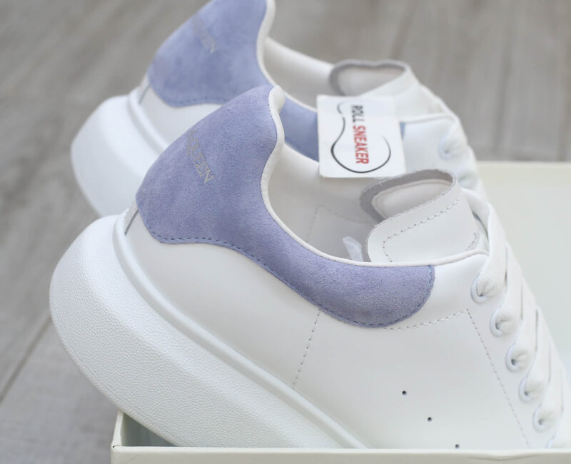 Giày Alexander Mcqueen Trắng Gót Da Blue Baby