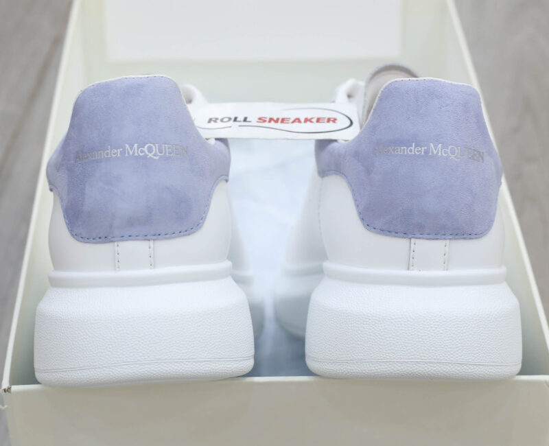 Giày Alexander Mcqueen Trắng Gót Da Blue Baby