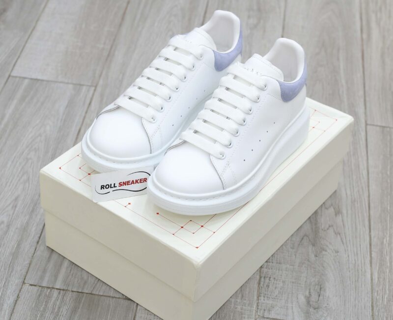 Giày Alexander Mcqueen Trắng Gót Da Blue Baby
